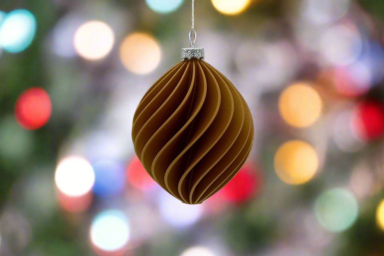 Gold Spiral ball tree ornament