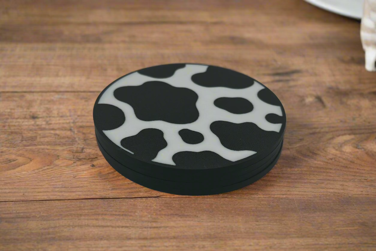 Stacked Cow Coasters